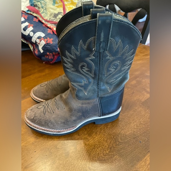 Justin kids Brown Western Cowboy Boots 1.5 - Picture 3 of 9
